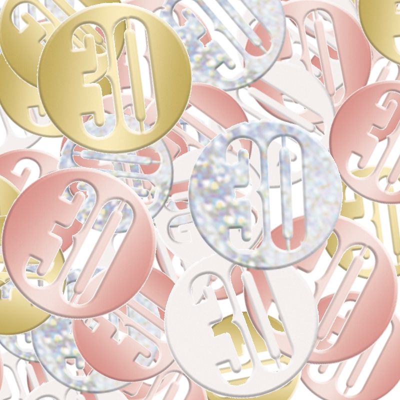 Rose Gold Holographic 30th Birthday Table Confetti 14 Grams | Party Save Smile