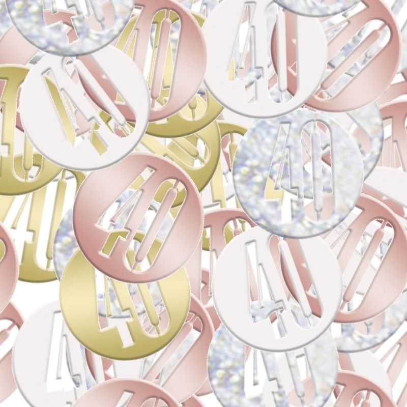 Rose Gold 40 Confetti 14 grams: 40th Birthday Confetti | Party Save Smile