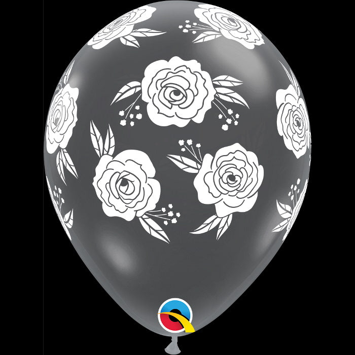 Floral Rose Print Latex Balloon 11 inch | Party Save Smile