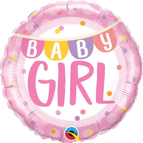 Pink New Baby Girl Foil Balloon 18 inches | Party Save Smile