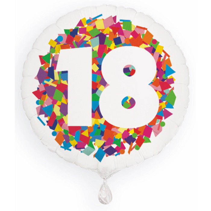 Bright Confetti 18th Birthday Foil Balloon 18 inches | Party Save Smile