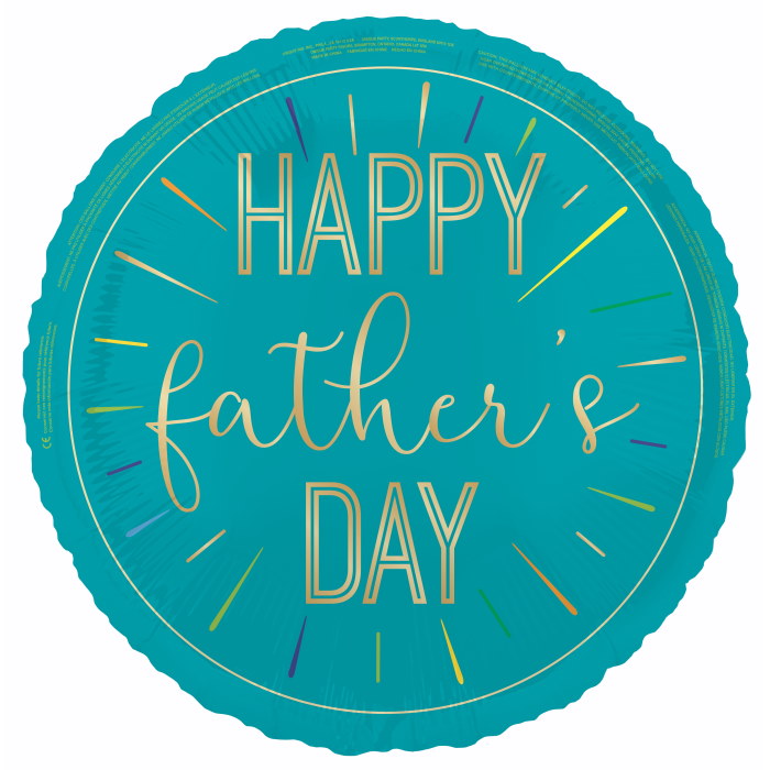 Blue and Gold Happy Father's Day Foil Balloon 18 inches | Party Save Smile