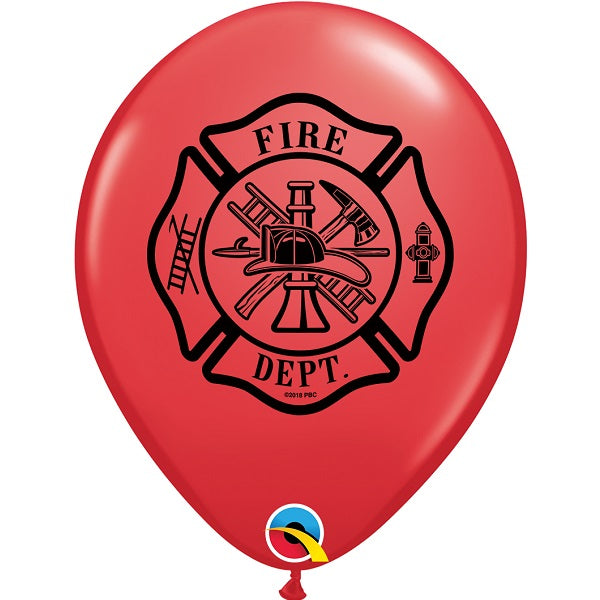 Red Fire Dept Party Latex Balloons | Party Save Smile