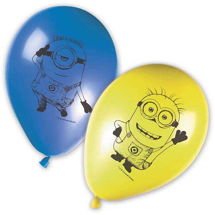 Minion Latex Balloons 8 Pack | Party Save Smile