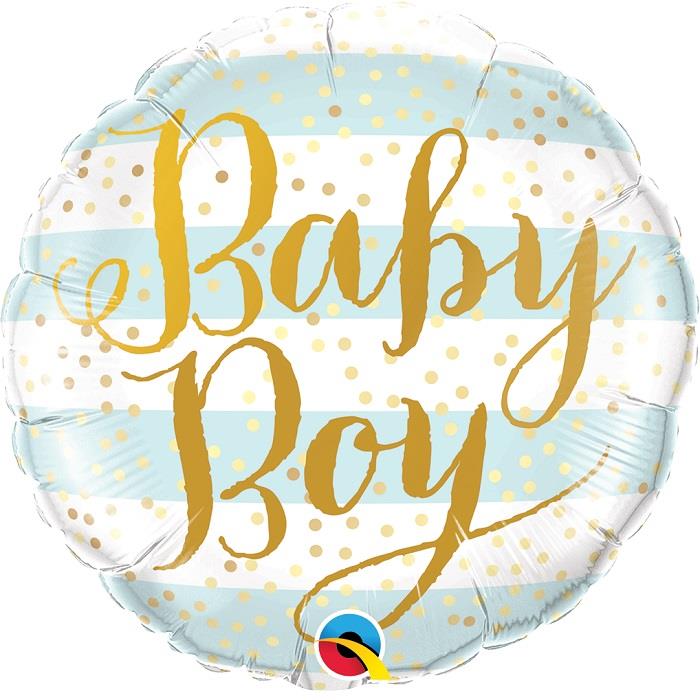 Blue and Gold Baby Boy Foil Balloon 18 Inches | Party Save Smile