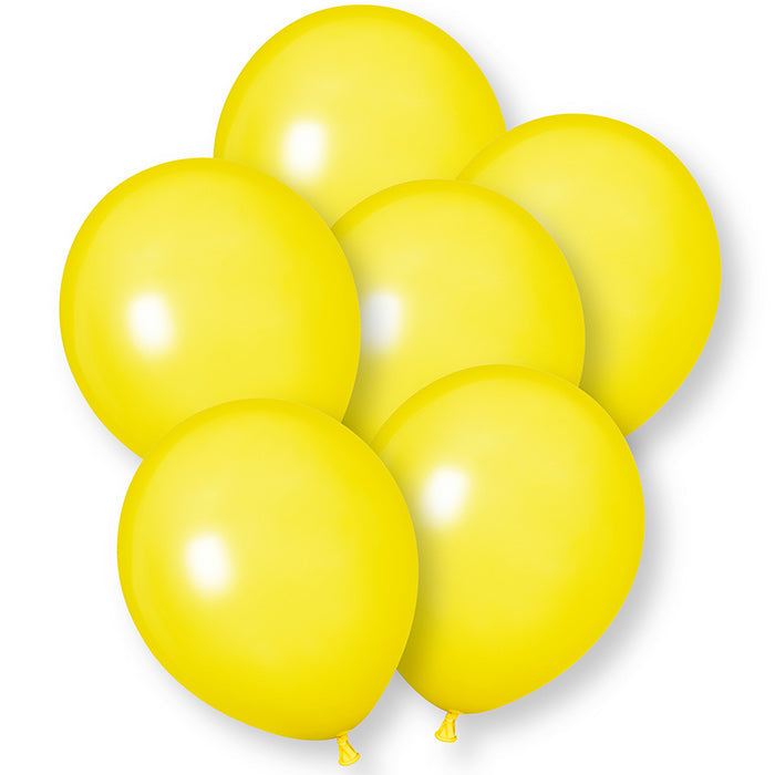 Yellow Latex Balloons 12 Inch 10 Pack | Party Save Smile