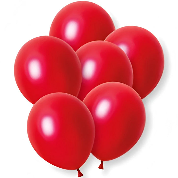 Pearl Red Latex Balloons 12 Inch 8 Pack | Party Save Smile