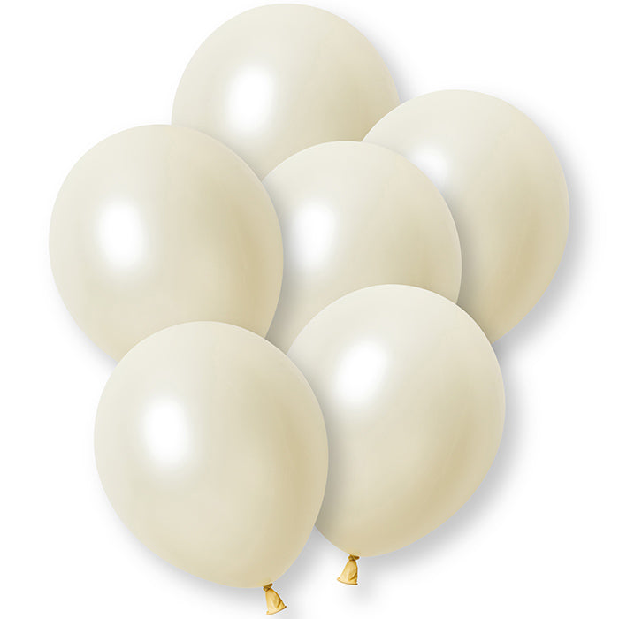 Ivory Latex Balloons 12 Inch 8 Pack | Party Save Smile