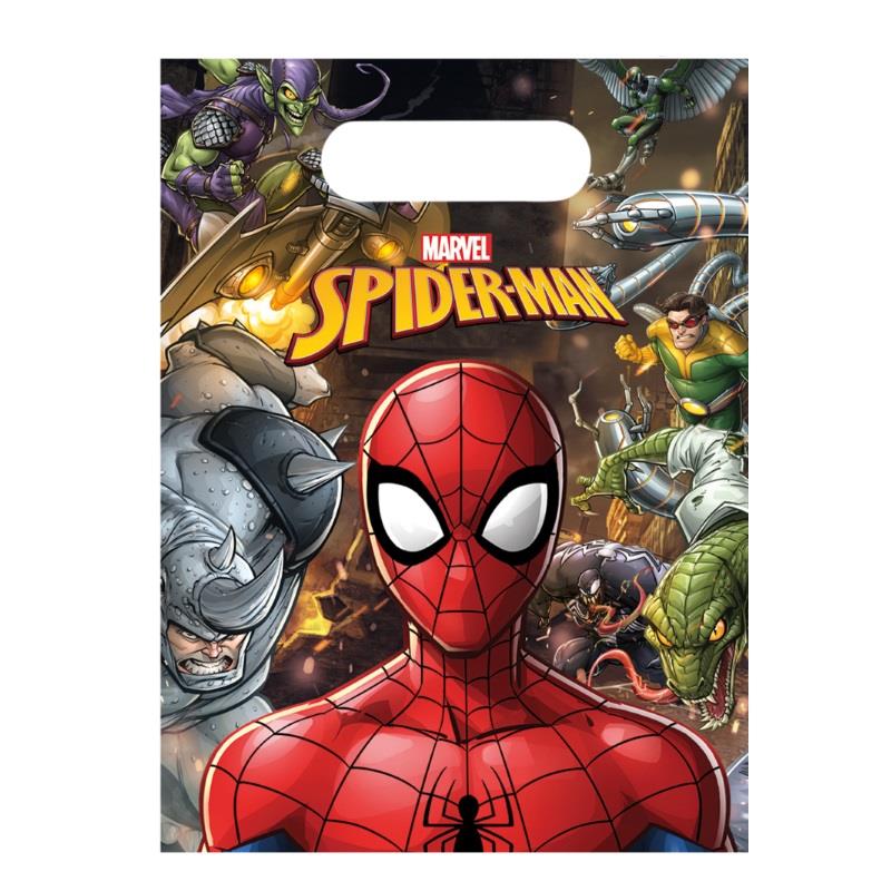 Spiderman Team Up Party Favour Loot Bags Pack of 6 | Party Save Smile
