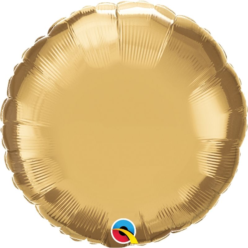 Qualatex Chrome Gold Circle Foil Balloon 18 Inch | Party Save Smile