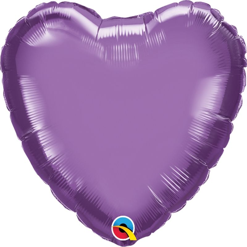 Qualatex Chrome Purple Heart Foil Balloon 18 Inch | Party Save Smile