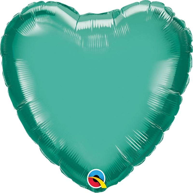 Chrome Green Heart Foil Balloon 18 Inches | Party Save Smile
