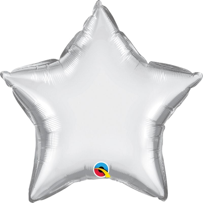 Silver Chrome Star Foil Balloon 20 Inch | Party Save Smile