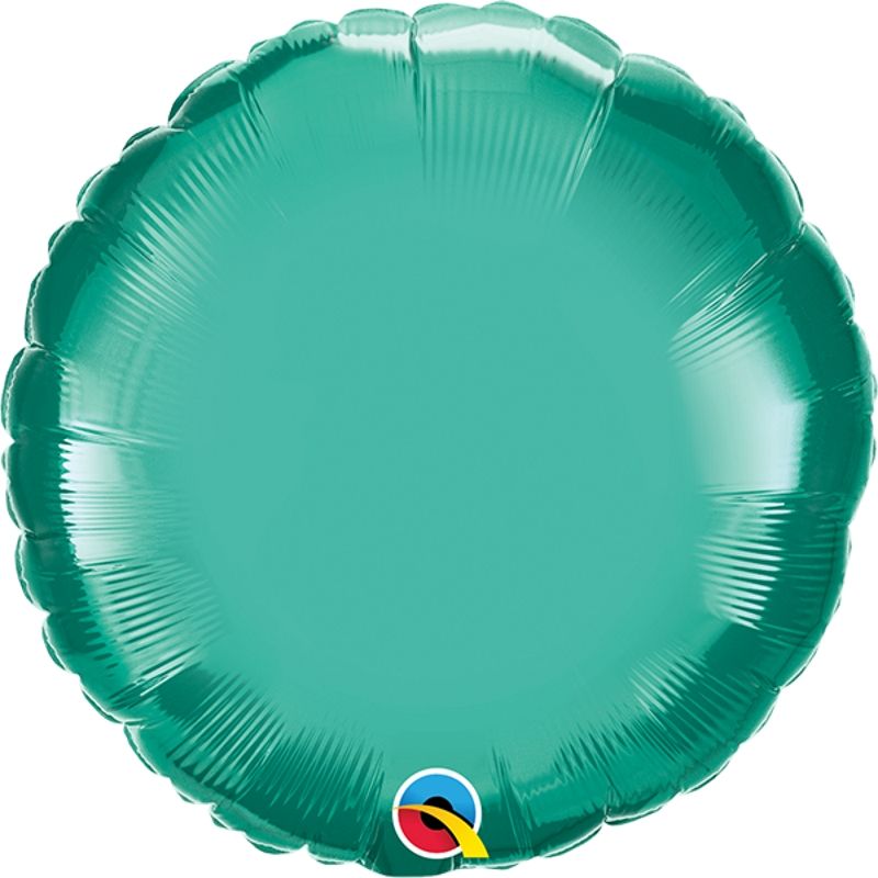 Chrome Emerald Green Circle Foil Balloon Qualatex 18 Inch | Party Save Smile