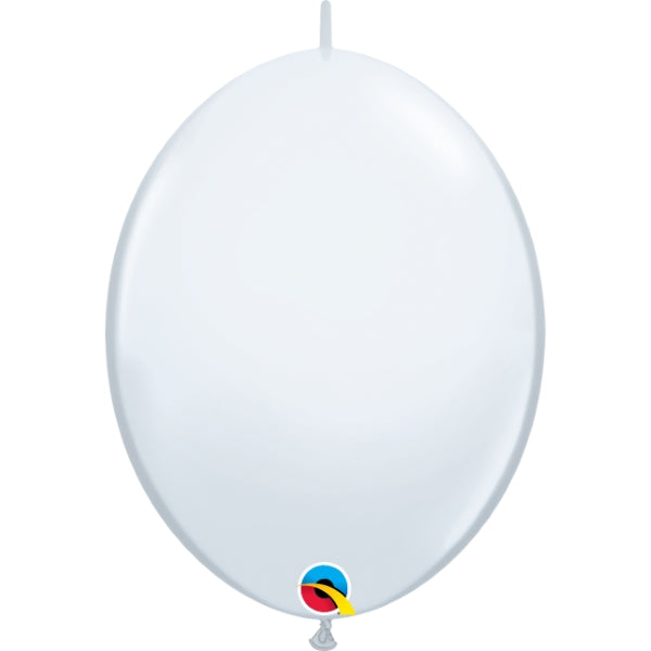 White Quick Link Balloons - Qualatex 6 inch | Party Save Smile