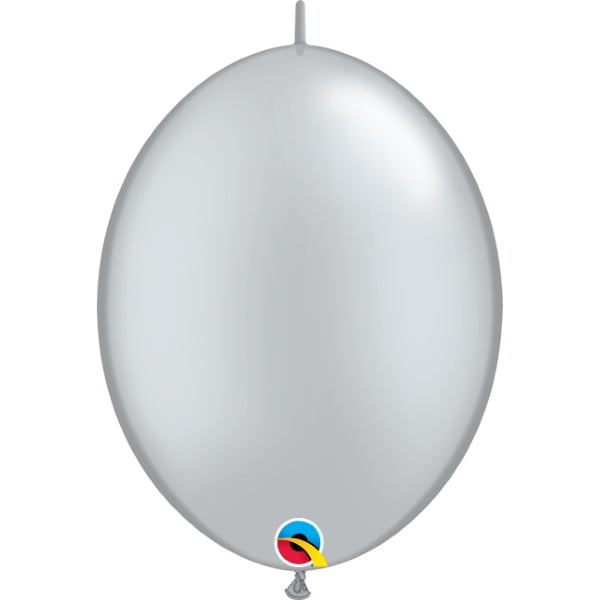 Silver Quick Link Balloons Qualatex 6 inch | Party Save Smile