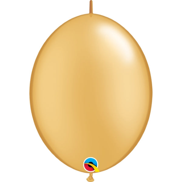 Gold Quick Link Balloons - Qualatex 6 inch | Party Save Smile