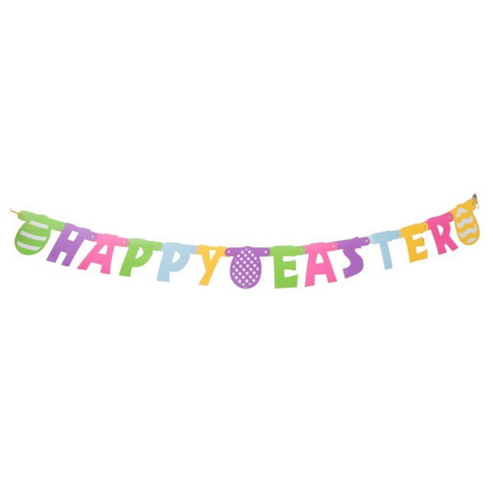 Happy Easter Easter Eggs Banner Decoration 1.6 Metres | Party Save Smile