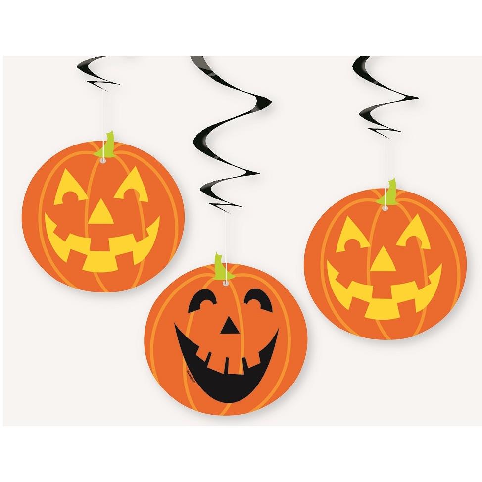 Pumpkin Party Hanging Swirl Decorations Pack of 3 | Party Save Smile