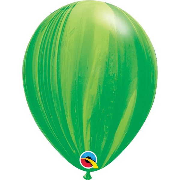Green Marble Latex Balloons Qualatex Superagate 11 inch | Party Save Smile