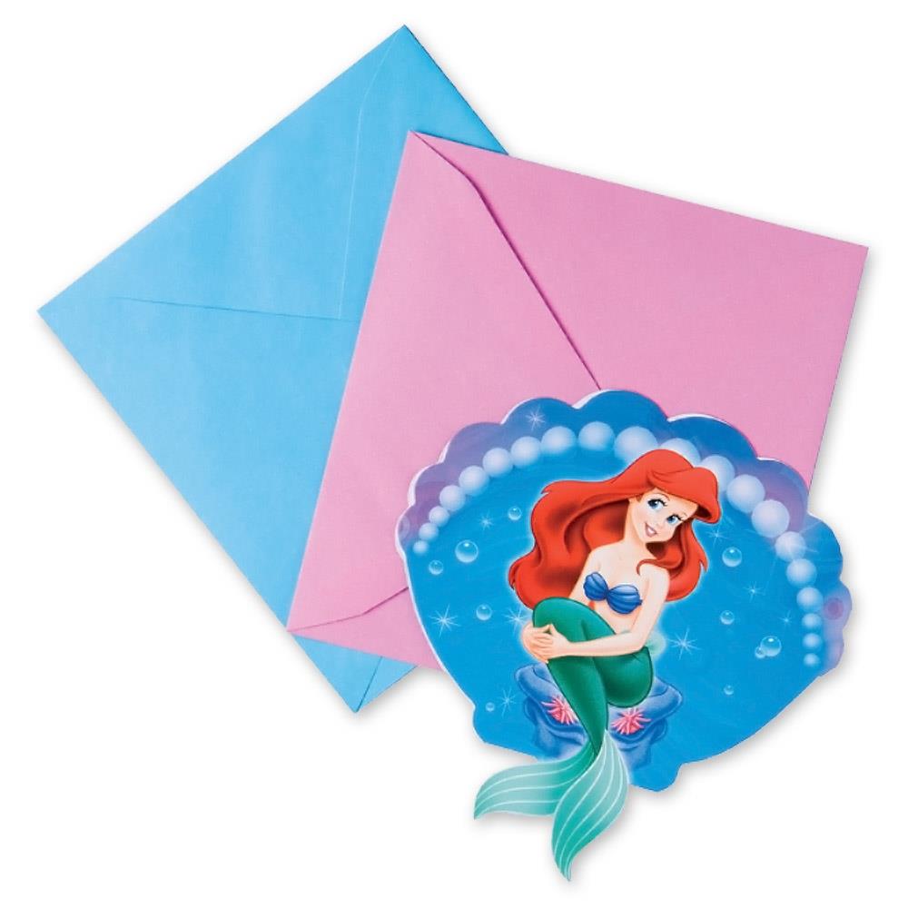 Ariel Little Mermaid Party Invitations Pack of 6 | Party Save Smile