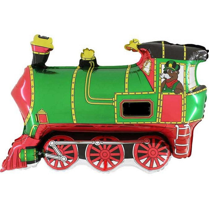 Green Train Foil Balloon 30 inches | Party Save Smile
