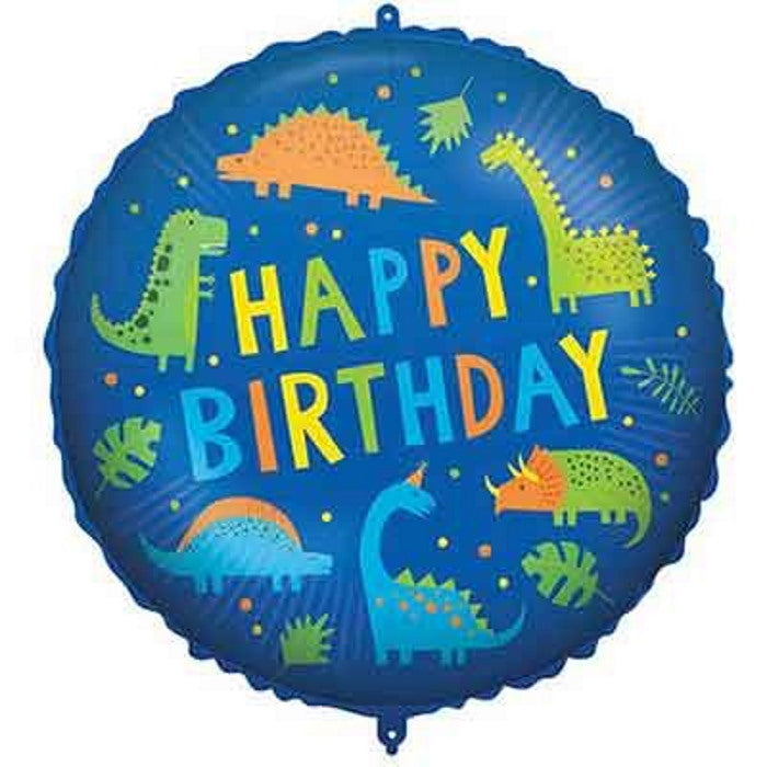Colourful Happy Birthday Dinosaur Foil Balloon 18 inches | Party Save Smile