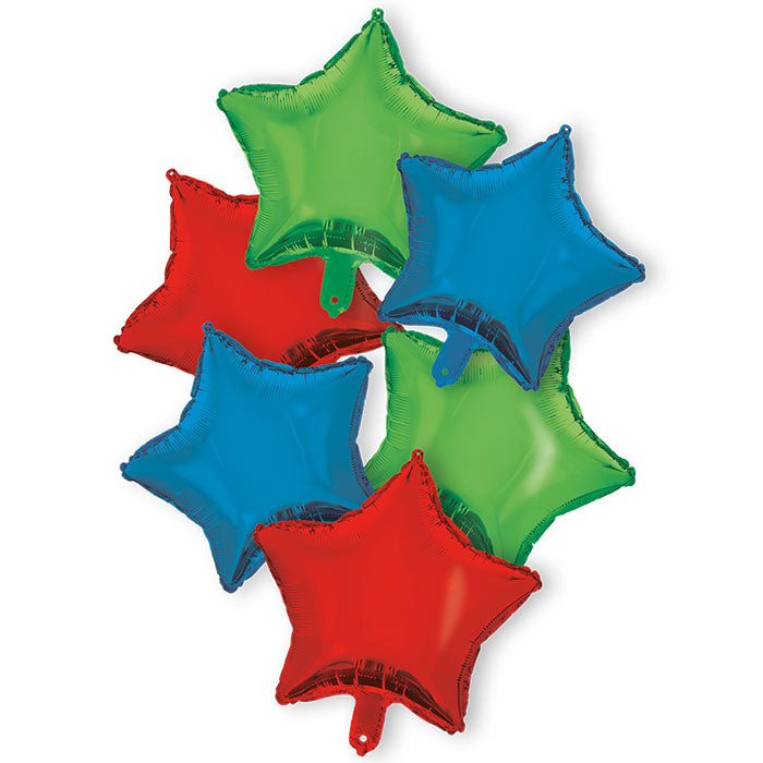 Mixed Red Blue and Green Balloon Bunch