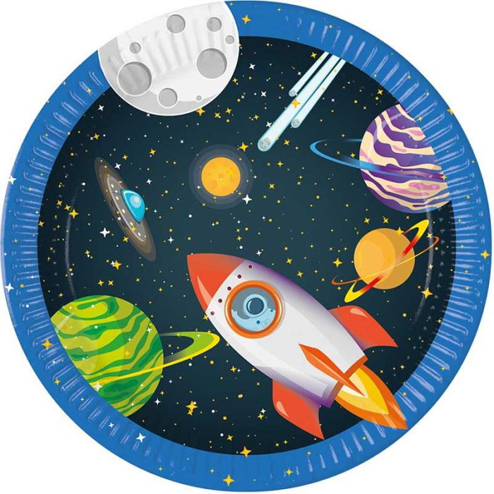 Space Party Plates 23cm Pack of 8 | Party Save Smile