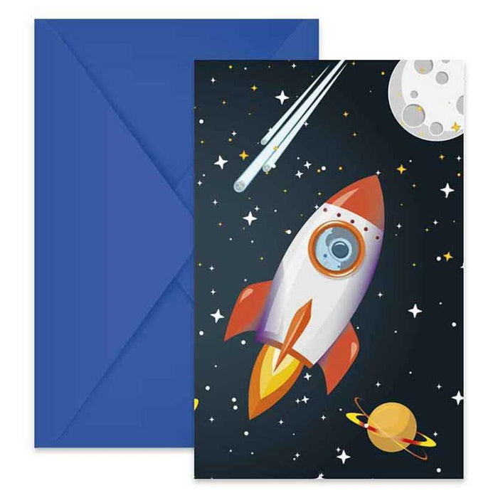 Space Themed Birthday Invitations Pack of 6 Invites | Party Save Smile