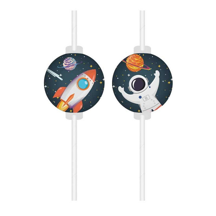 Space Themed Paper Straws Pack of 4 | Party Save Smile