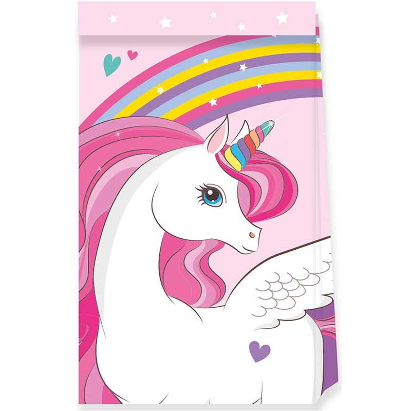 Rainbow Unicorn Paper Party Bags Pack of 4 | Party Save Smile