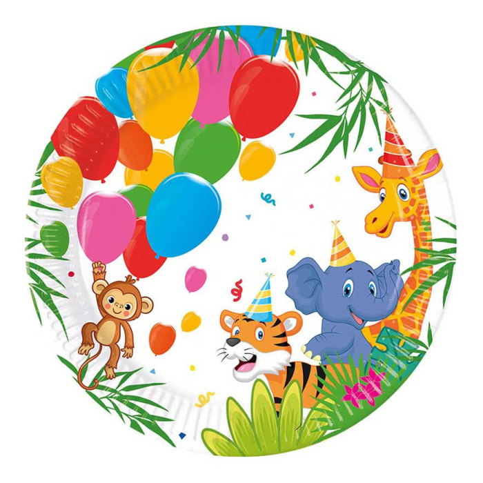 Jungle Animal Party Plates Pack of 8 | Party Save Smile