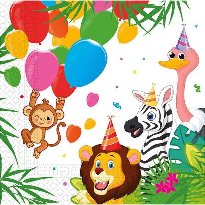 Jungle Animal Napkins Pack of 20 | Party Save Smile