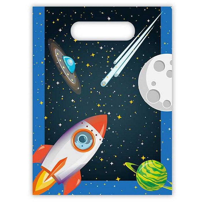 Space Party Bags (Plastic) Pack of 6 | Party Save Smile