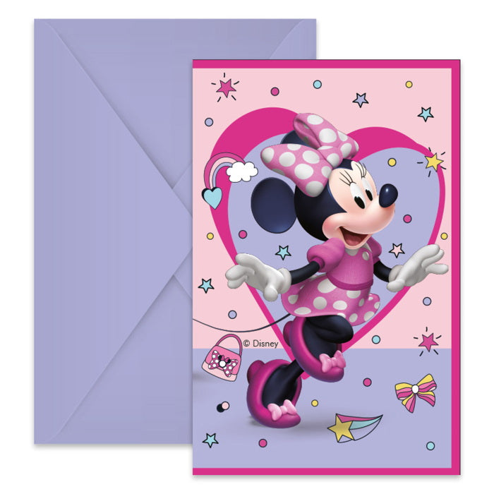 Minnie Mouse Junior Party Invitations 6 Pack | Party Save Smile