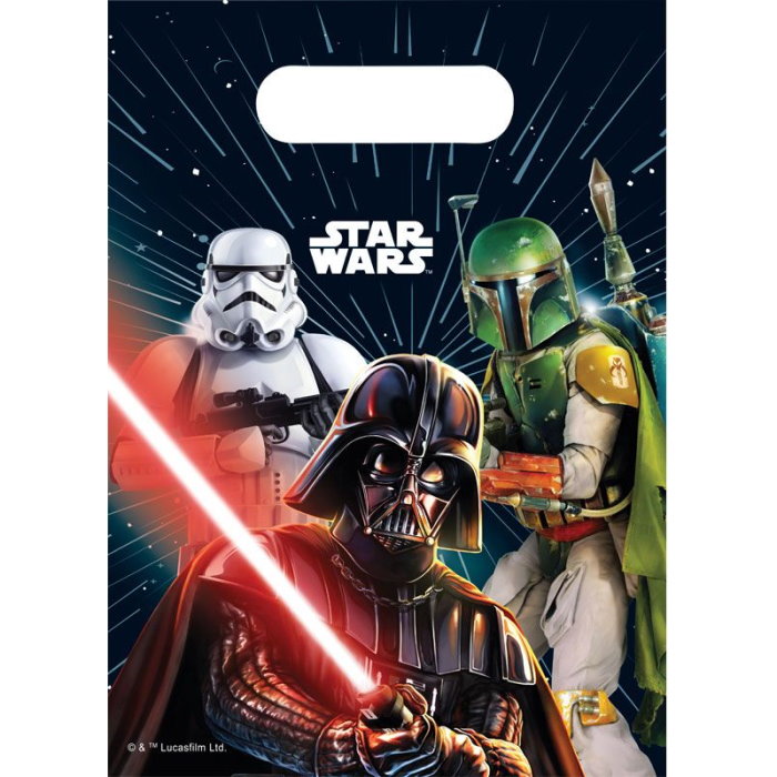 Star Wars Galaxy Party Bags (Plastic) Pack of 6 | Party Save Smile