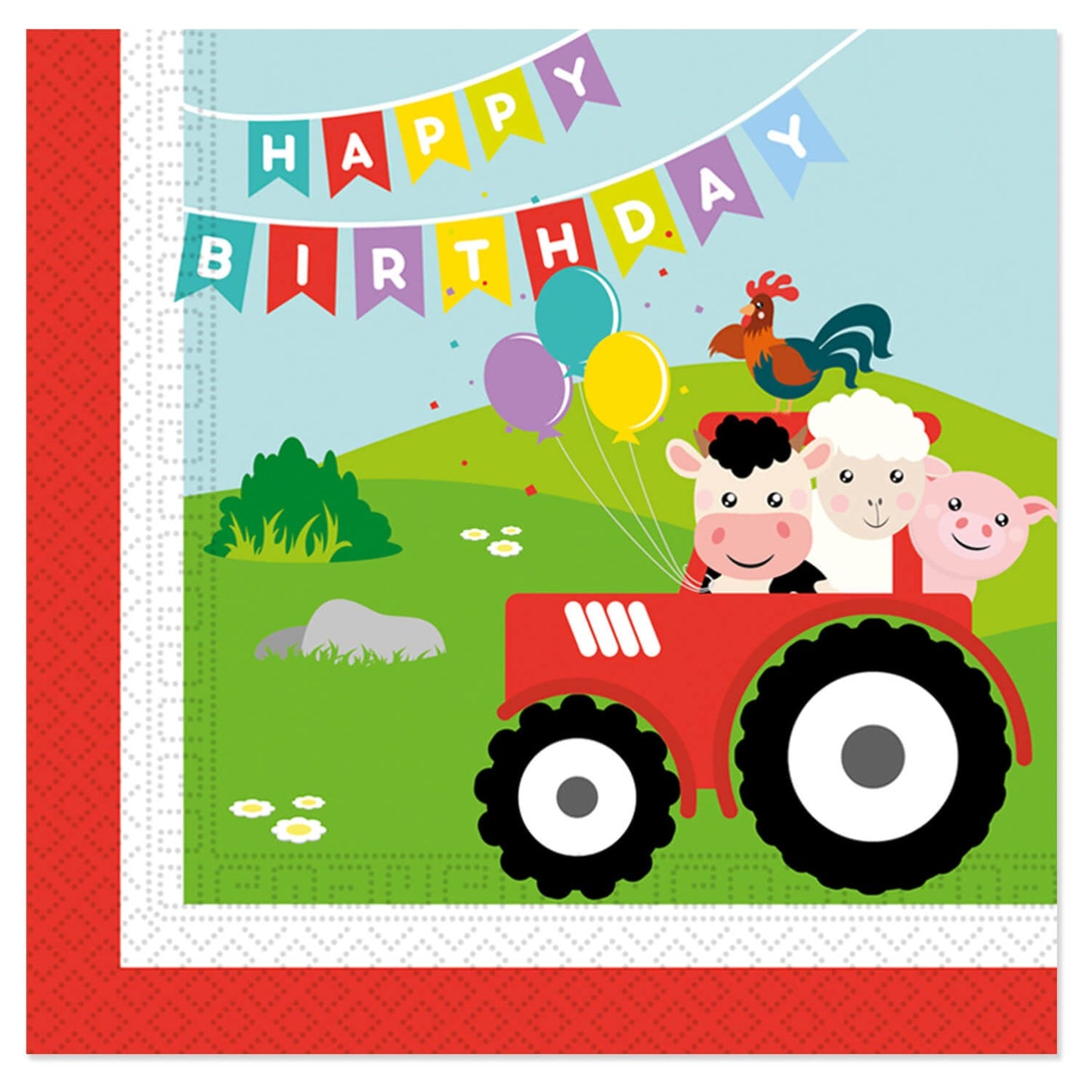 Farm Animal Paper Napkins Pack of 20 | Party Save Smile