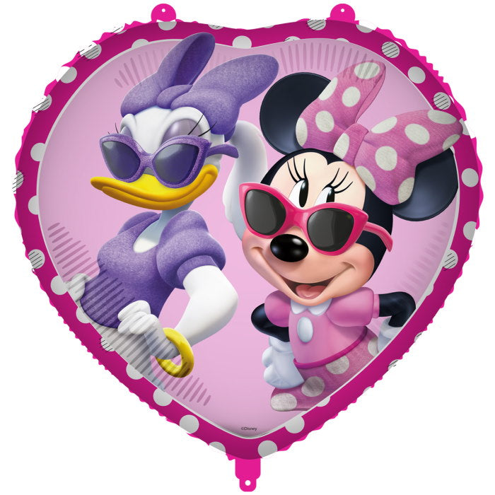 Minnie Mouse and Daisy Heart Foil Balloon 18 inches | Party Save Smile