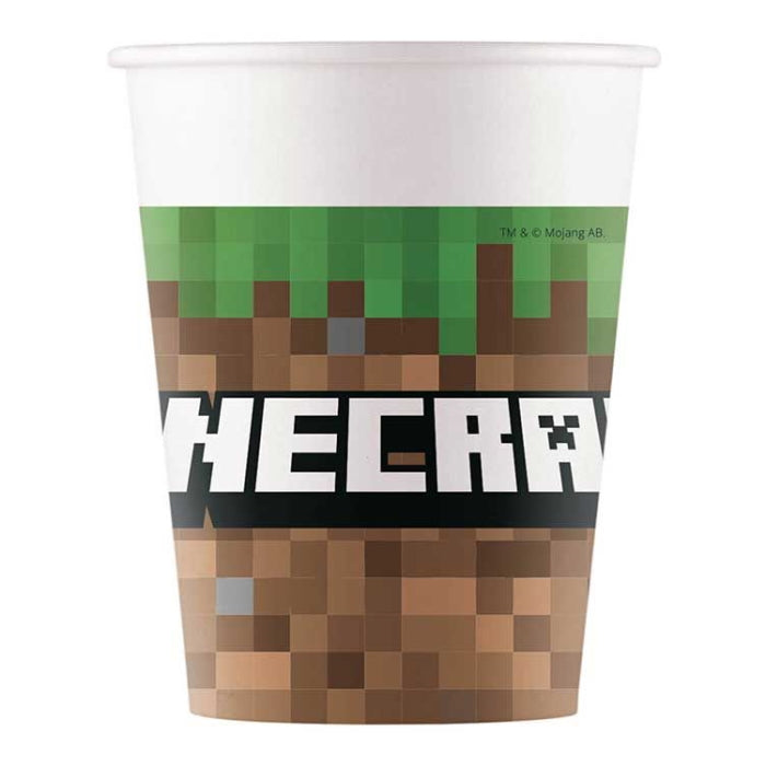 Minecraft Paper Party Cups 200ml Pack of 8 | Party Save Smile