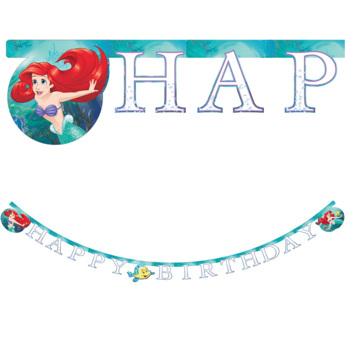 Little Mermaid Happy Birthday Banner 2 metres | Party Save Smile