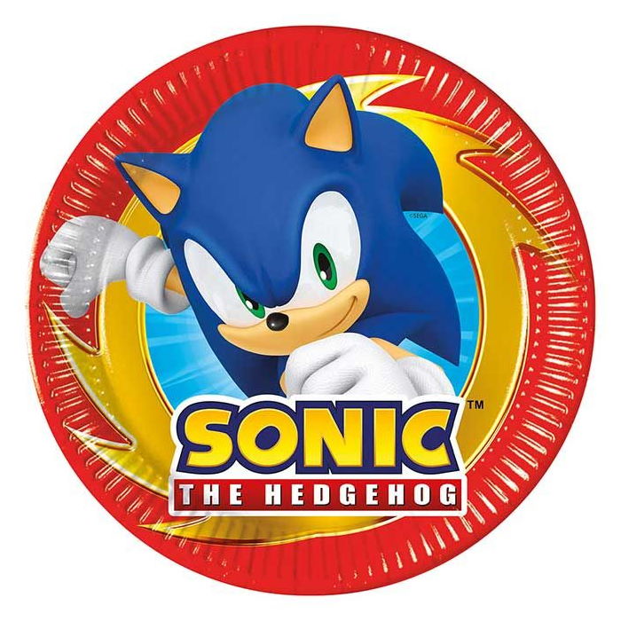 Sonic the Hedgehog Party Cake Plates Pack of 8 | Party Save Smile