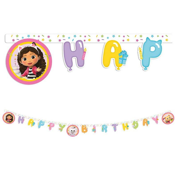 Gabby's Dollhouse Birthday Banner 2 metres | Party Save Smile
