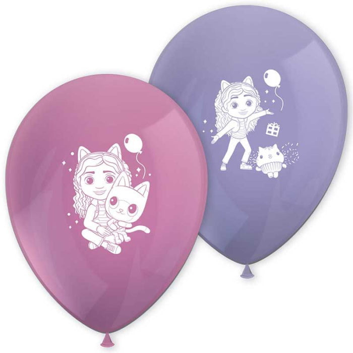 Gabby's Dollhouse Latex Balloons Pack of 8 | Party Save Smile