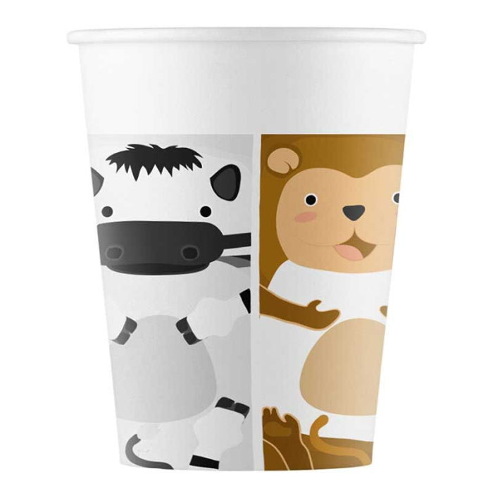 Zoo Animal Party Cups Pack of 8 | Party Save Smile