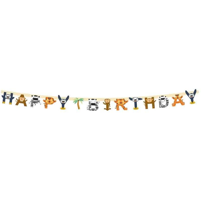 Zoo Animal Birthday Banner 2 metres | Party Save Smile