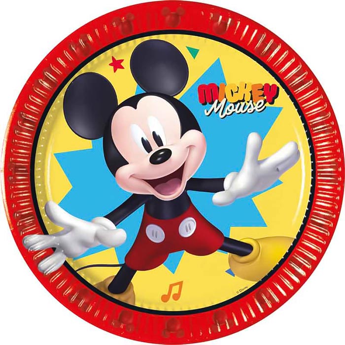 Mickey Mouse Party Plates 8 Pack 20cm (Jump into Fun) | Party Save Smile