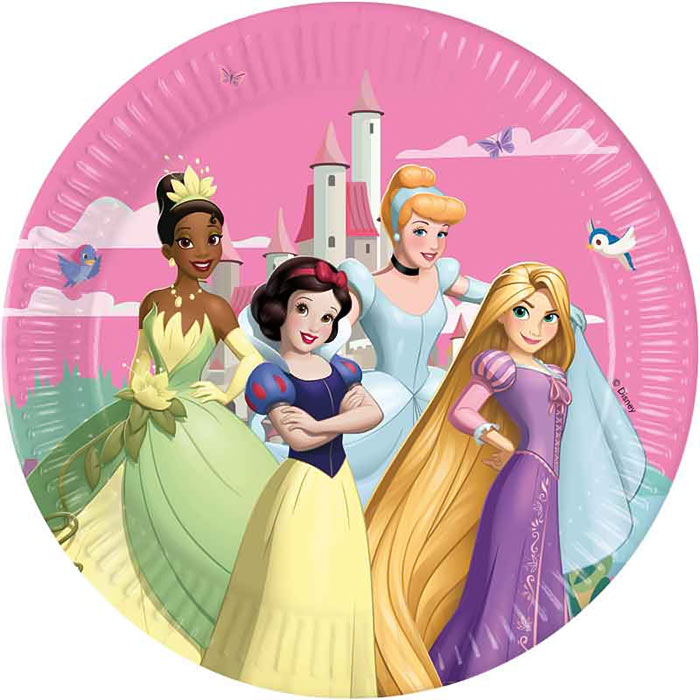 Disney Princess Birthday Party Plates 8 Pack 23cm (Create Your World) | Party Save Smile