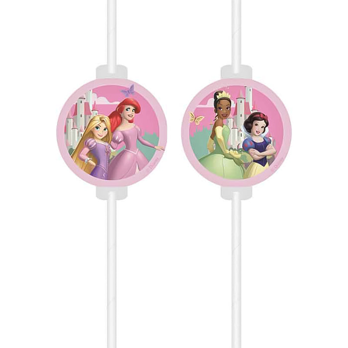 Disney Princess Paper Straws 4 Pack (Create Your World) | Party Save Smile