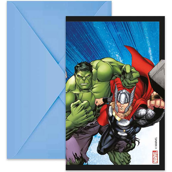 Avengers Party Invitations 6 Pack (Evergreen) | Party Save Smile